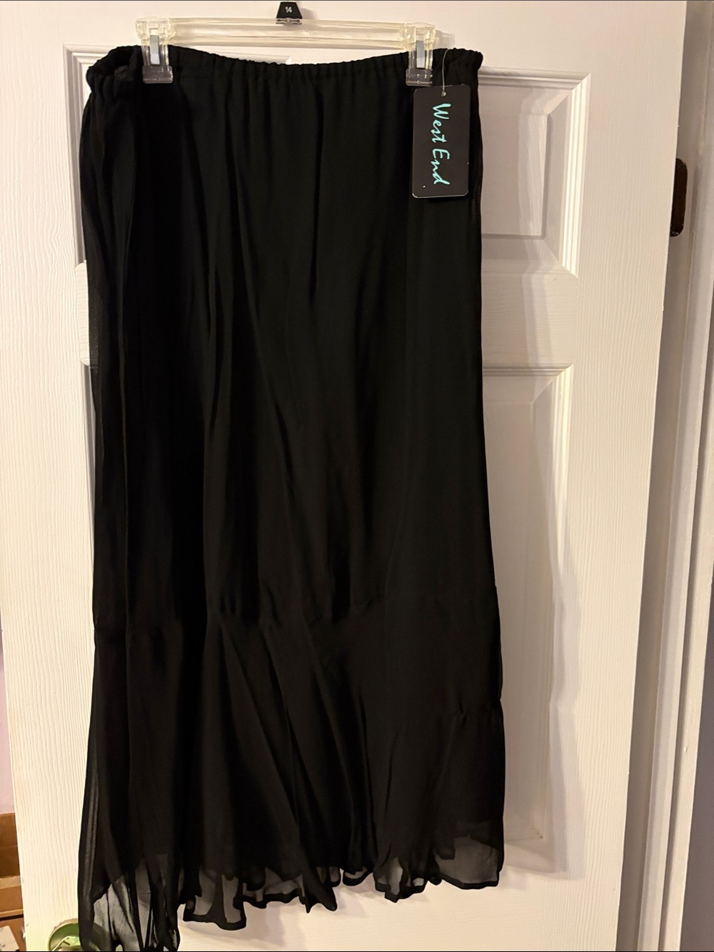 Women's Black Maxi Skirt with Ruffled Hem